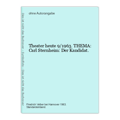 Theater heute 1963 - theater,